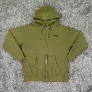 Sitka Gear Icon Classic Full Zip Hoodie Mens Large Olive Green Fleece Lined